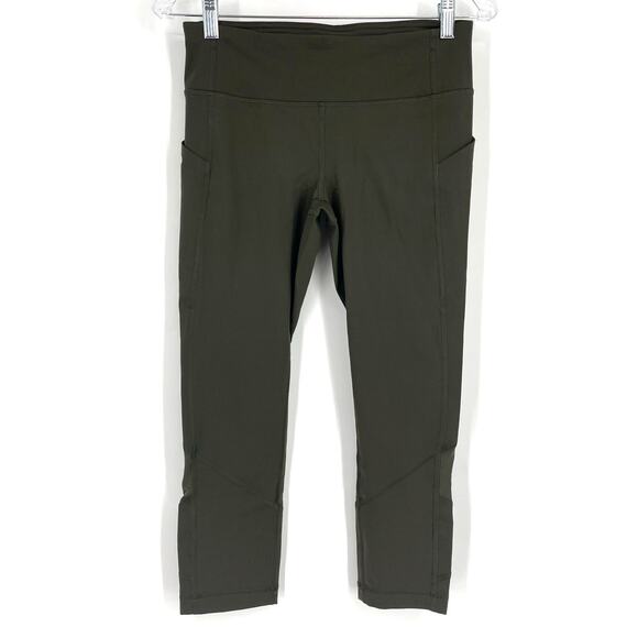 Lululemon Pace Rival Crop 22" Leggings Dark Olive Size 6 - Picture 1 of 7